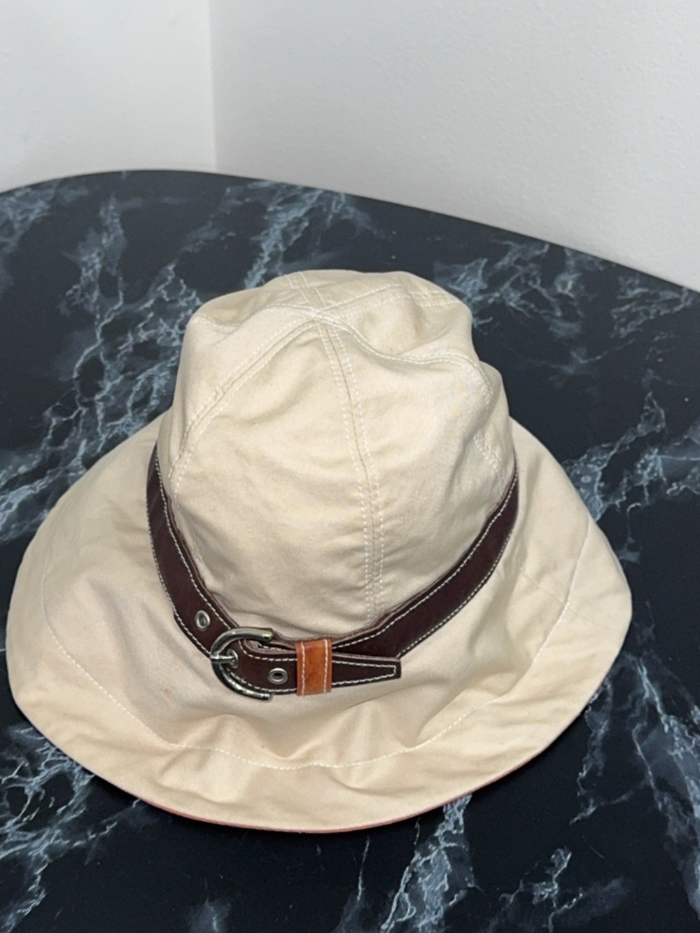 Coach Summer Bucket Hat in Cream and Brown AUTHENTIC - Picture 6 of 8